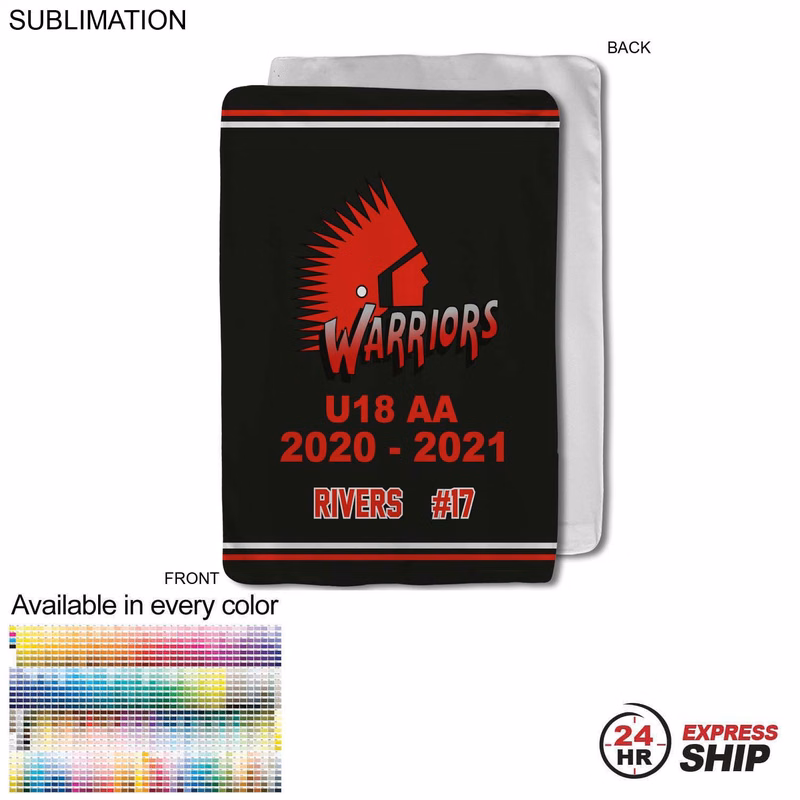 24 Hr Express Ship - Team Blanket in Ultra Soft Microfleece, 30x40, Lap blanket, Sublimated