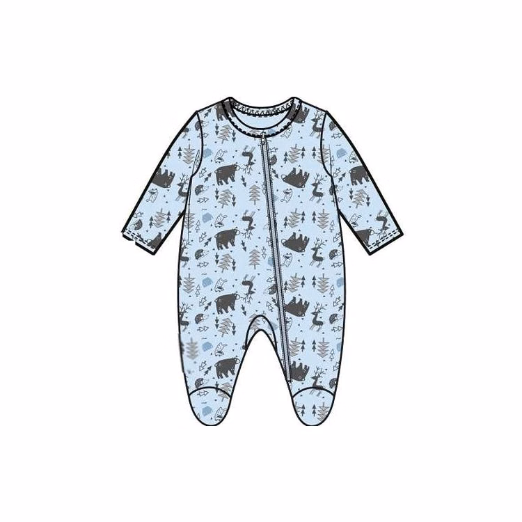 Boys' Cotton Sleep & Play Bodysuit Blue 0-9M