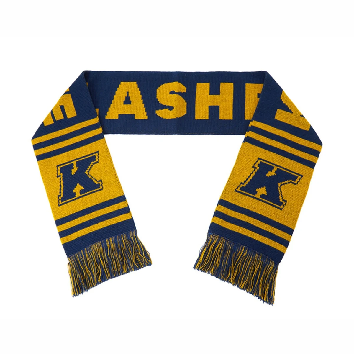 Custom Acrylic Knitted Football Scarf 1