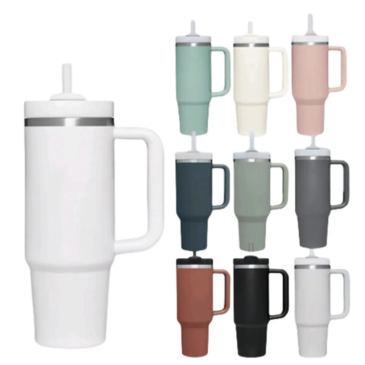 40oz Stainless Steel Vacuum Insulated Tumbler with Straw 1