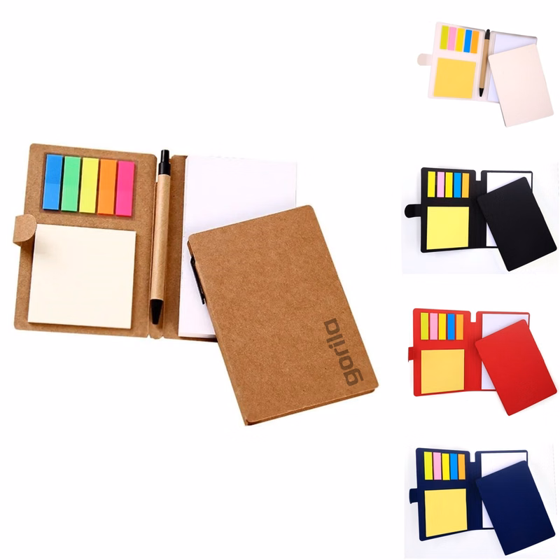 Kraft Paper Cover Notebook With Sticker And Pen