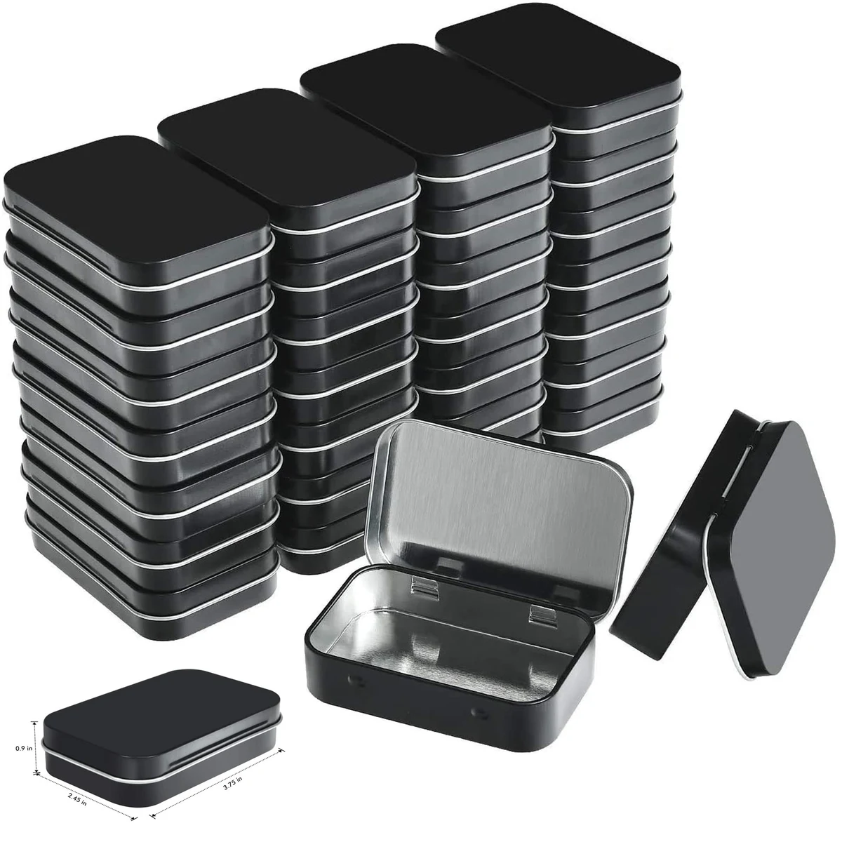 Metal Rectangular Empty Hinged Tin Box 1