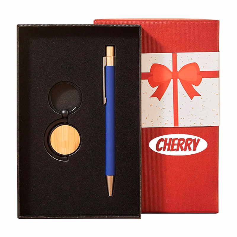 Wooden Keychain Aluminum Pen Gift Set