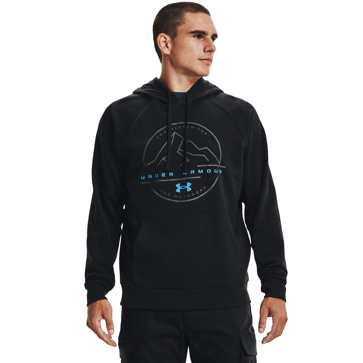 Men's UA Rival Fleece Mountain Key Hoodie, custom hoodie or sweatshirt with logo imprint 1