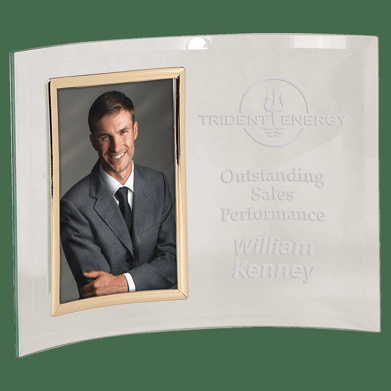 Jade Glass Crescent With Picture Frame