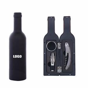 3 In 1 Wine Opener With Corkscrew Blade And Bottle Shaped Case