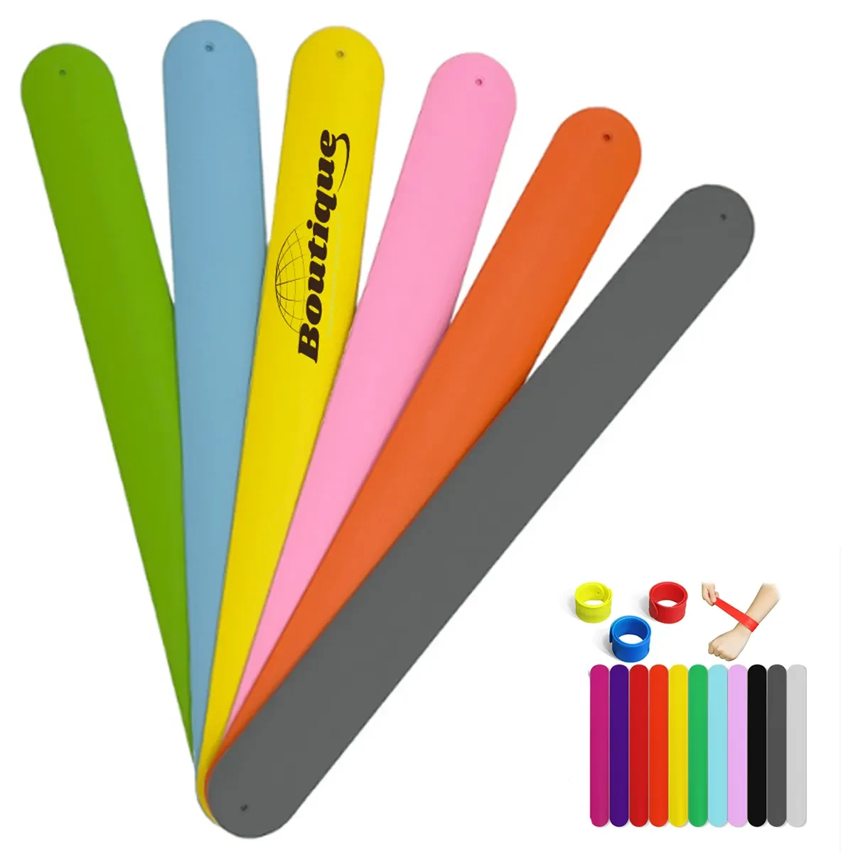 Rainbow Silicone Slap Color Snap Bracelet 1