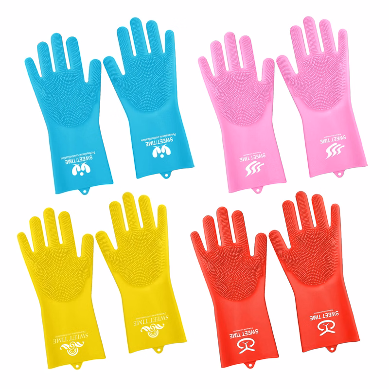 Multi-function Silicone Cleaning Brush Scrubber Gloves