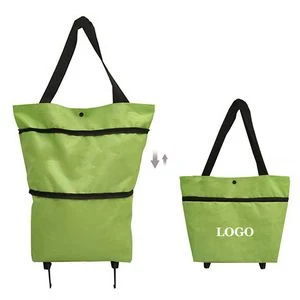Collapsible Shopping Cart With Wheels, custom duffel bag with logo imprint 1