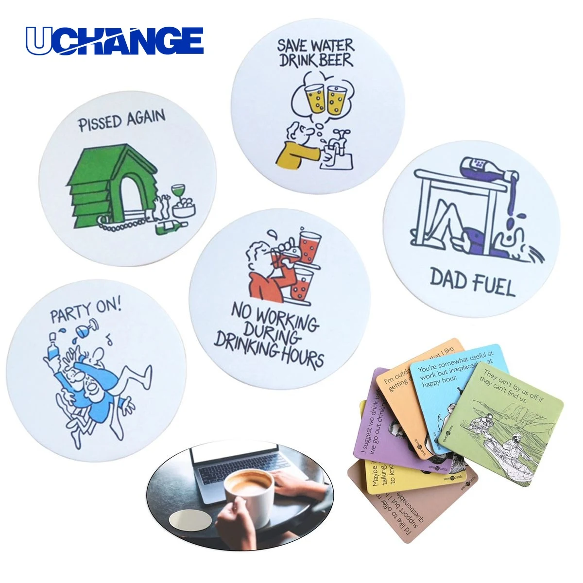 Full Color Square Round Paper Coaster Mat 1