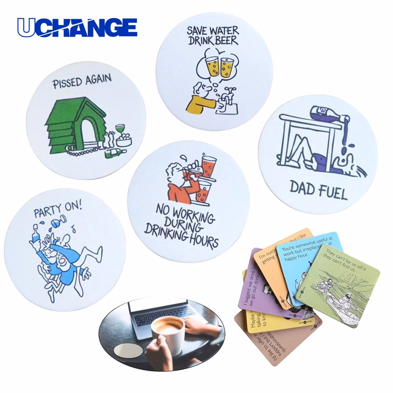 Full Color Square Round Paper Coaster Mat