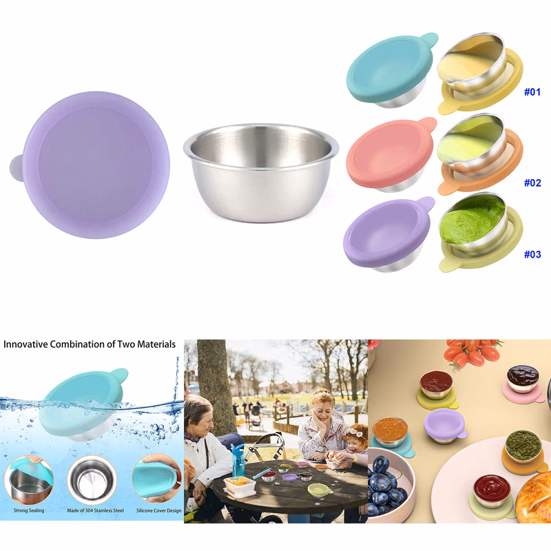 1.6 oz Reusable Small Condiment Containers with Lids