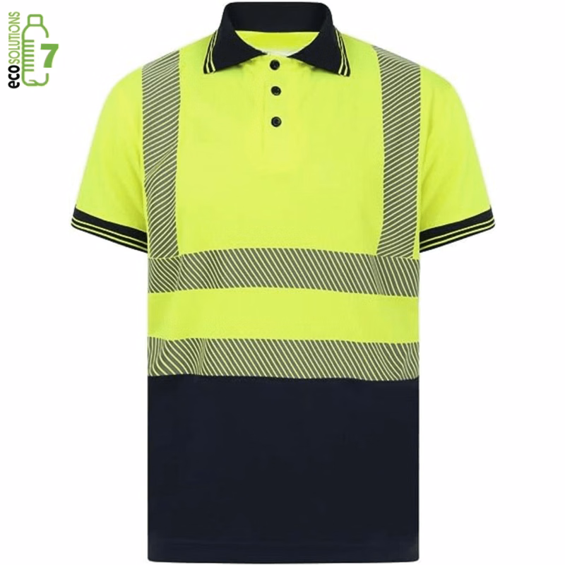 Class 2 rPET Segmented Color Block Odor Reducing Safety Polo