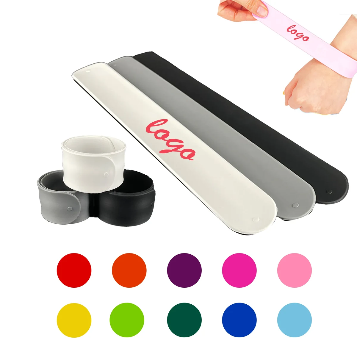 MOQ 30 Silicone Snap Ting Bracelet All Ages Paipai Circle 1