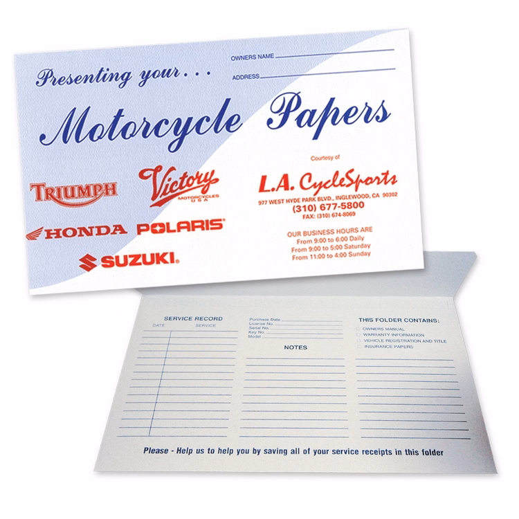 Motorcycle Document Folder