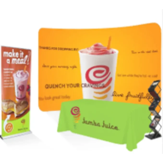 10ft Curve Backdrop Tradeshow Display Package 1