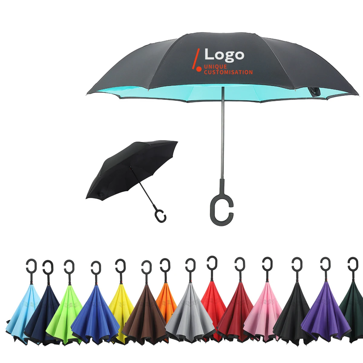 Portable Double Layer C-Handle Umbrella 1
