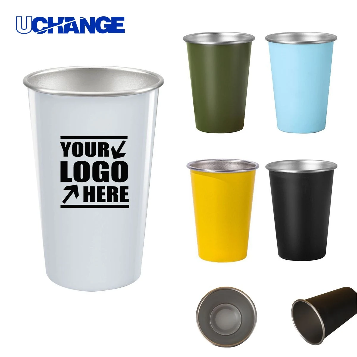 16oz Stainless Steel Club Beer Cup 1