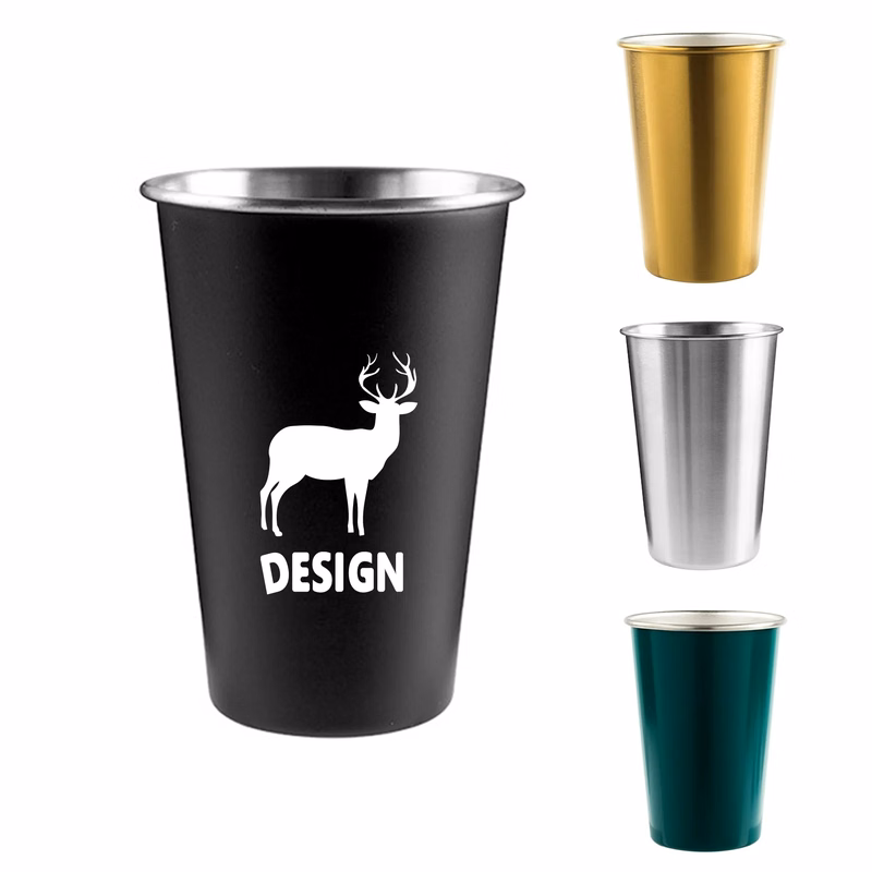 16oz Stainless Steel Beer Pint Cup