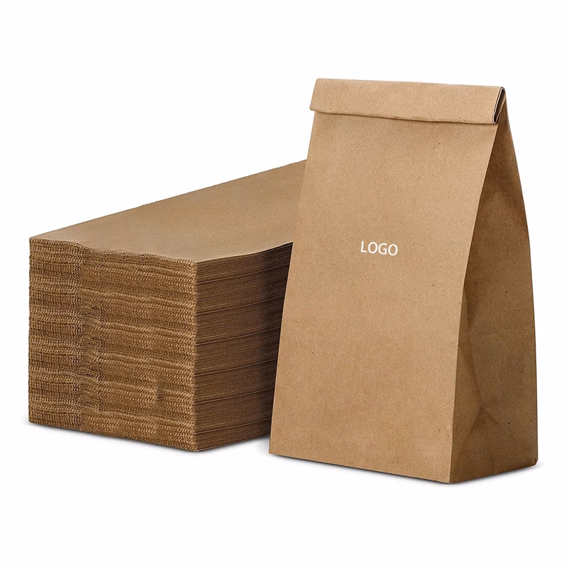 MOQ100 Food Packaging Snack Kraft Paper Bag