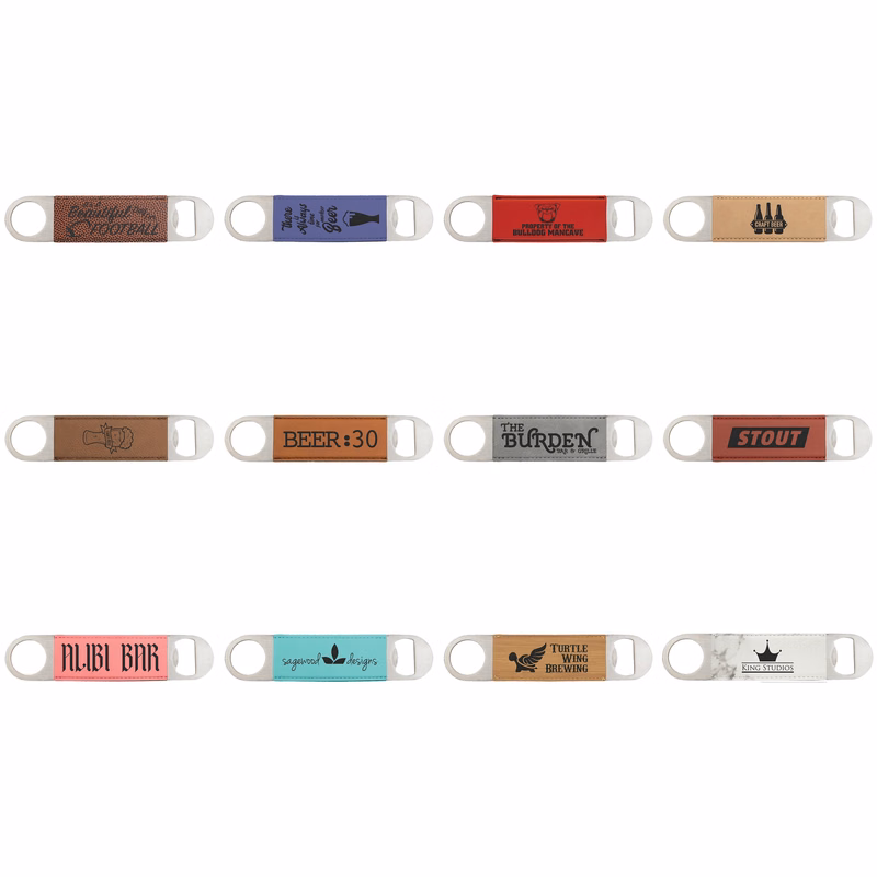 7" x 1.5" Laserable Leatherette Bottle Opener