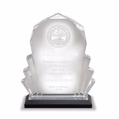 6"x9" Inch Blue Faceted Impress Acrylic Trophy