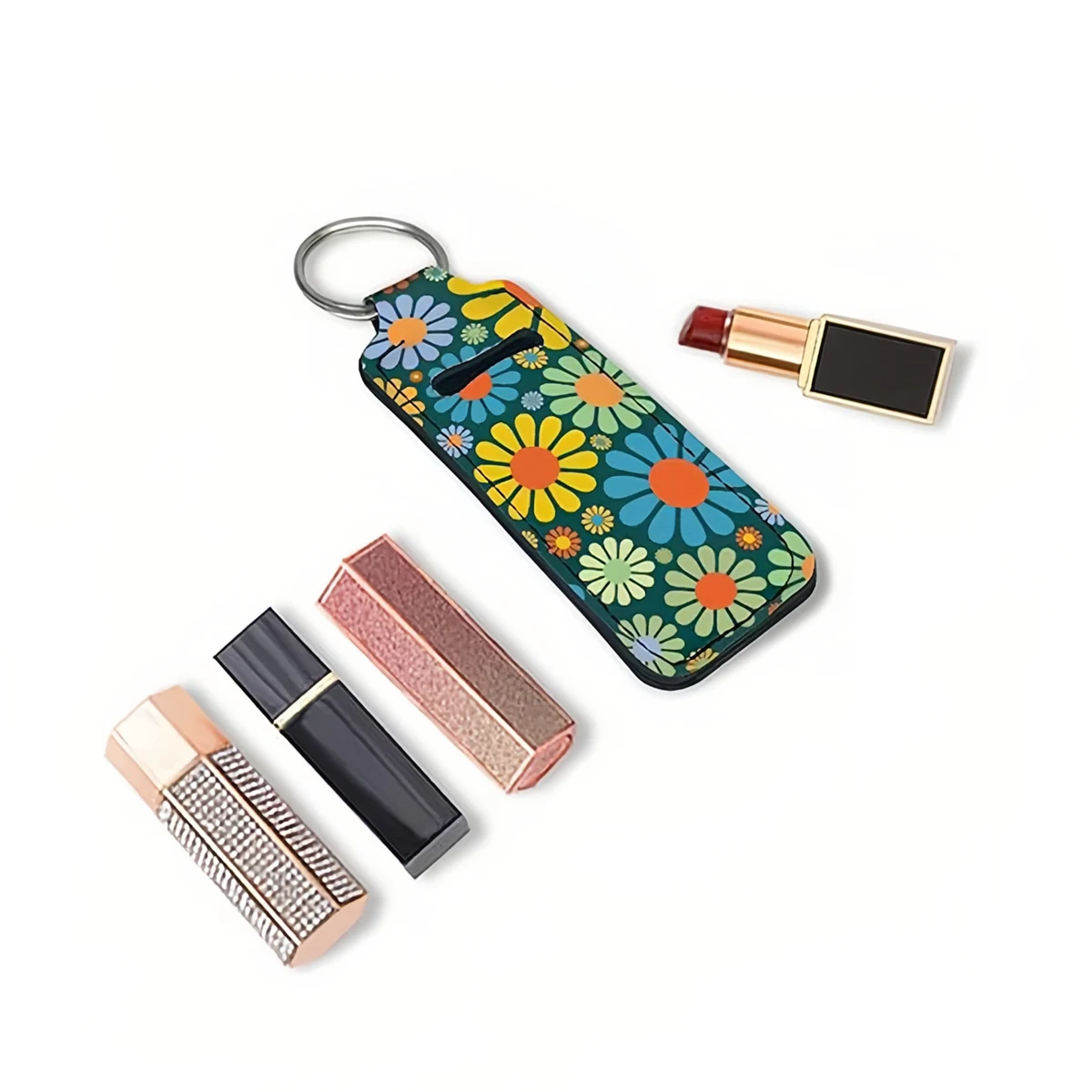 Colorful Portable Lip Balm Holder Keychain 1