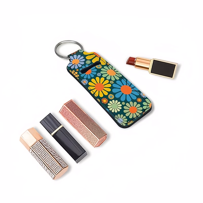 Colorful Portable Lip Balm Holder Keychain
