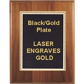 5" x 7" Cherry Finish Plaque with a Black Florentine Plate 1