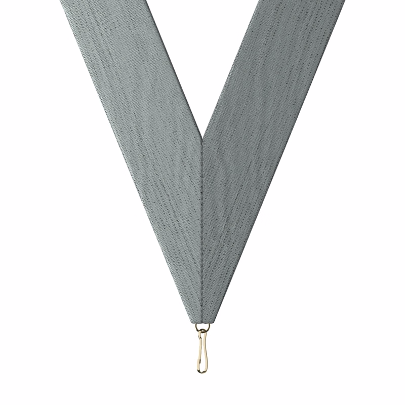 1-1/2" x 34" Metallic Silver Neckband w/ Quick Clip