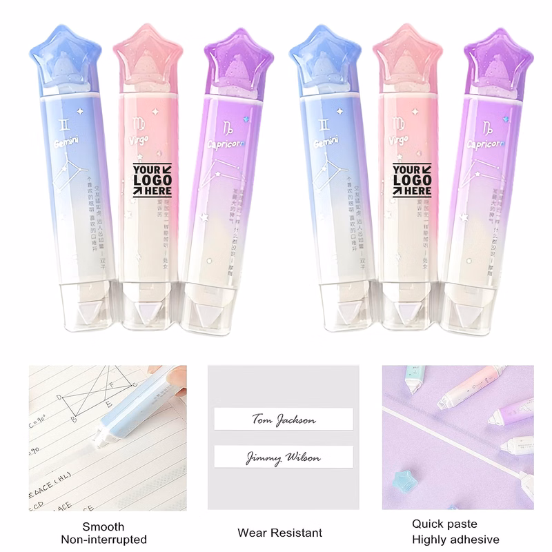 2 in 1 Cute Quick Dry Japan White Out Correction Double Sided Tape Roller With Permanent Adhesive