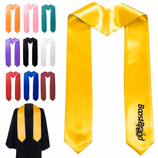 Custom Canvas Graduation Honor Stole with Full Embroidery — University Commencement Award