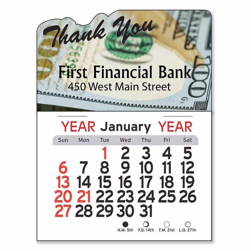 Adhesive Peel-N-Stick® Calendar - Thank You
