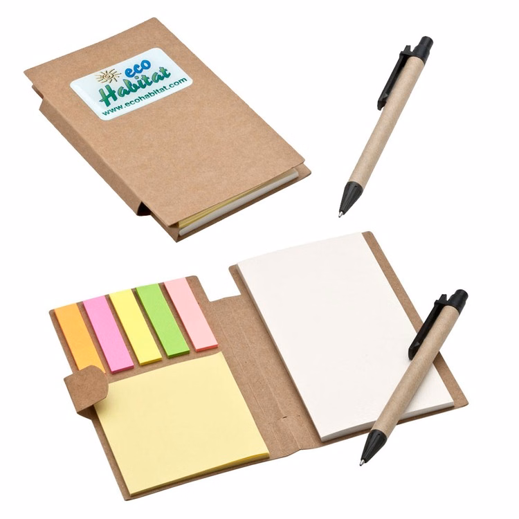 Recycled Pocket Sticky Note Jotter with Full Color Imprint