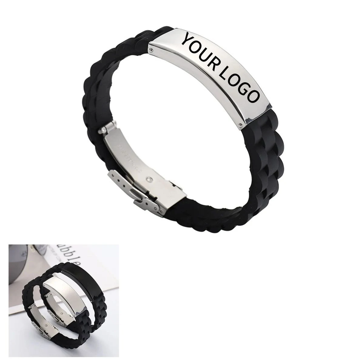 Stylish Silicone Bracelet with Steel Clasp 1