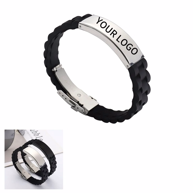 Stylish Silicone Bracelet with Steel Clasp