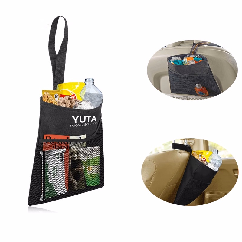 Car Trash Bag With Washable Lining And Storage Pocket