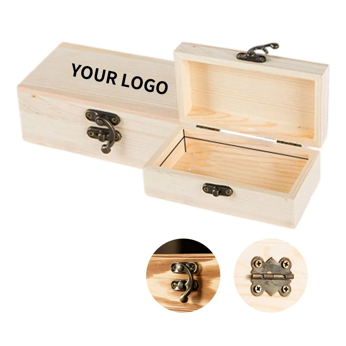 Natural Bamboo Jewelry Box with Velvet Interior 1