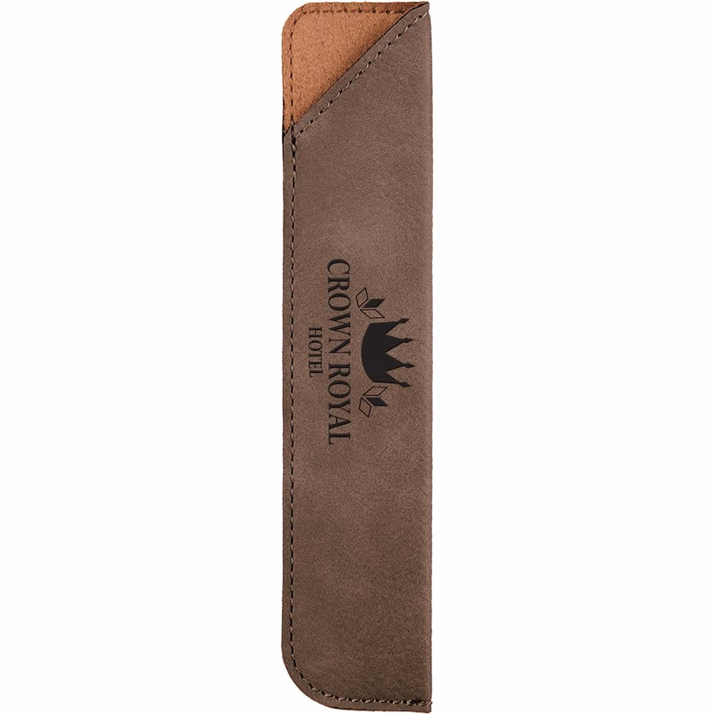 Gray Faux Leather Pen Case