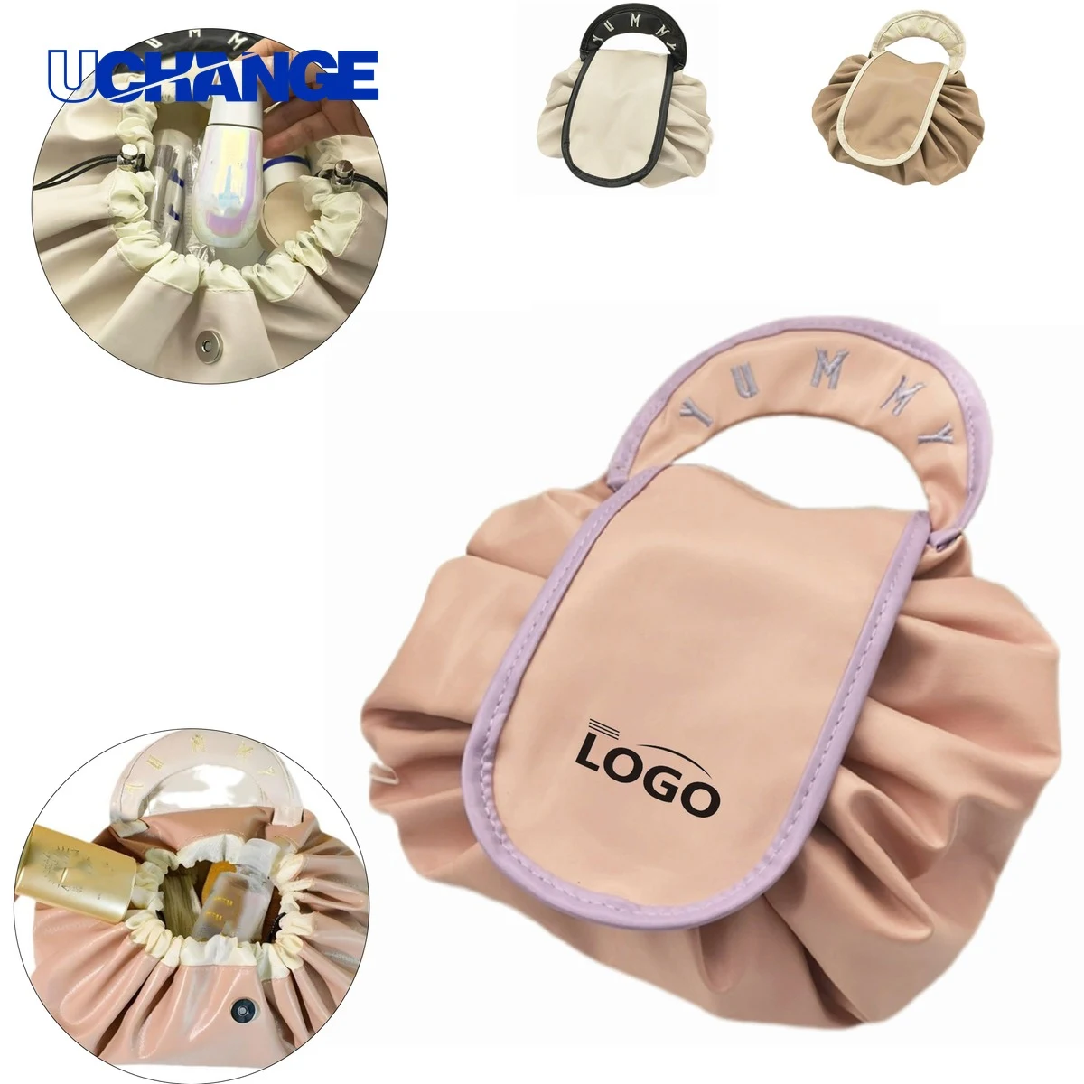 PU Lazy Drawstring Makeup Bag 1