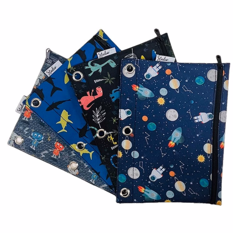 Pencil Pouches - Boys' Prints Grommet Holes