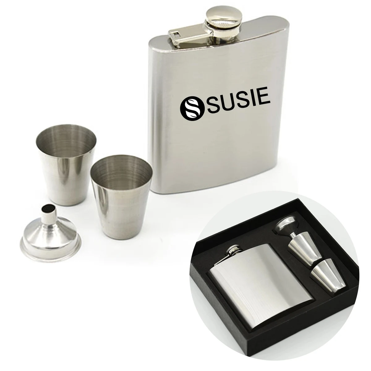 304 Stainless Steel Hip Flask Set 1