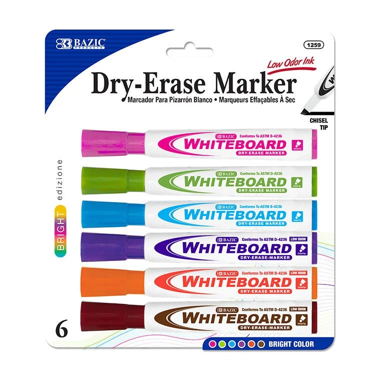 Dry-Erase Markers - 6 Pack Chisel Tip 1