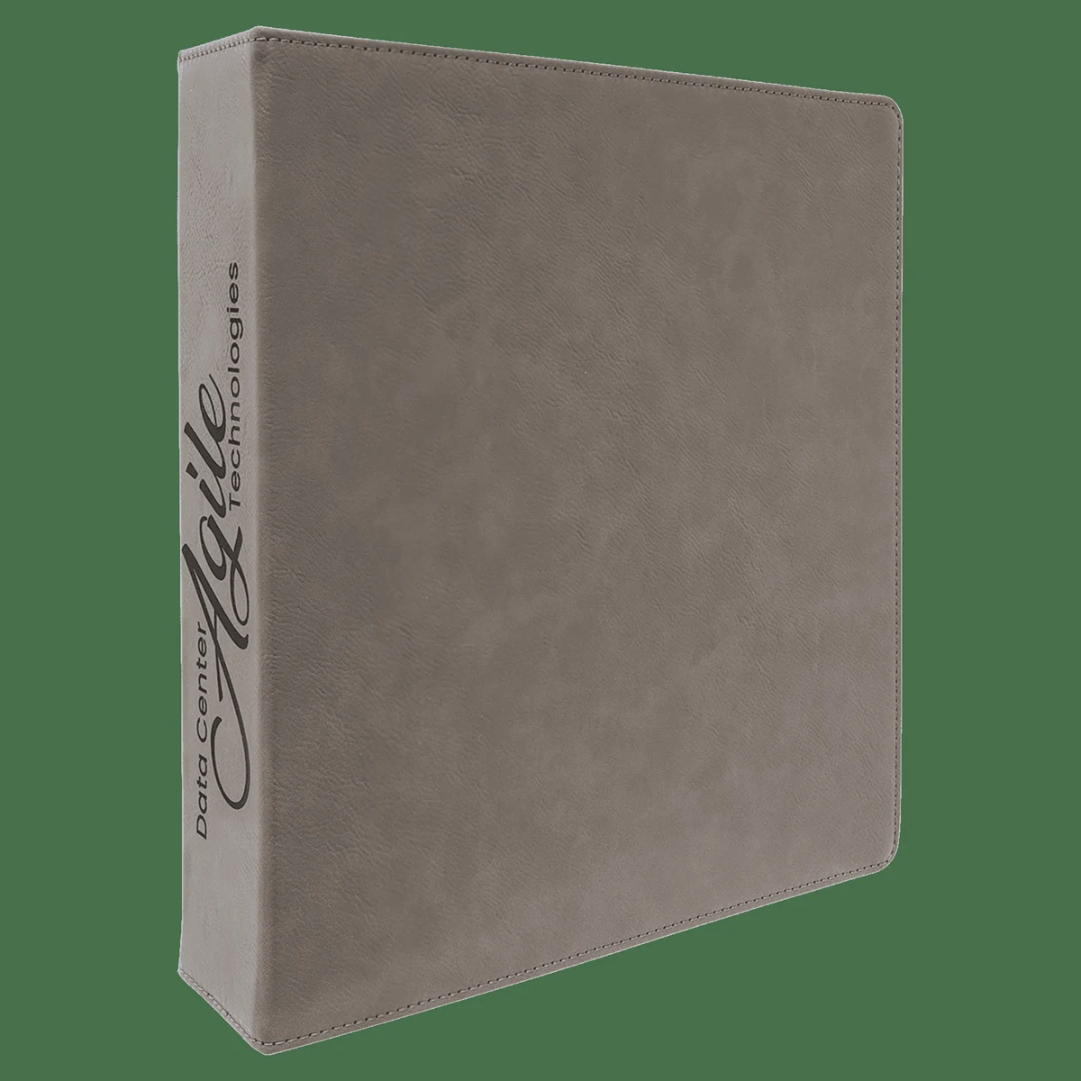 11" x 11 1/2" Gray Leatherette 3 Ring Binder with 2" Slant D Rings 1