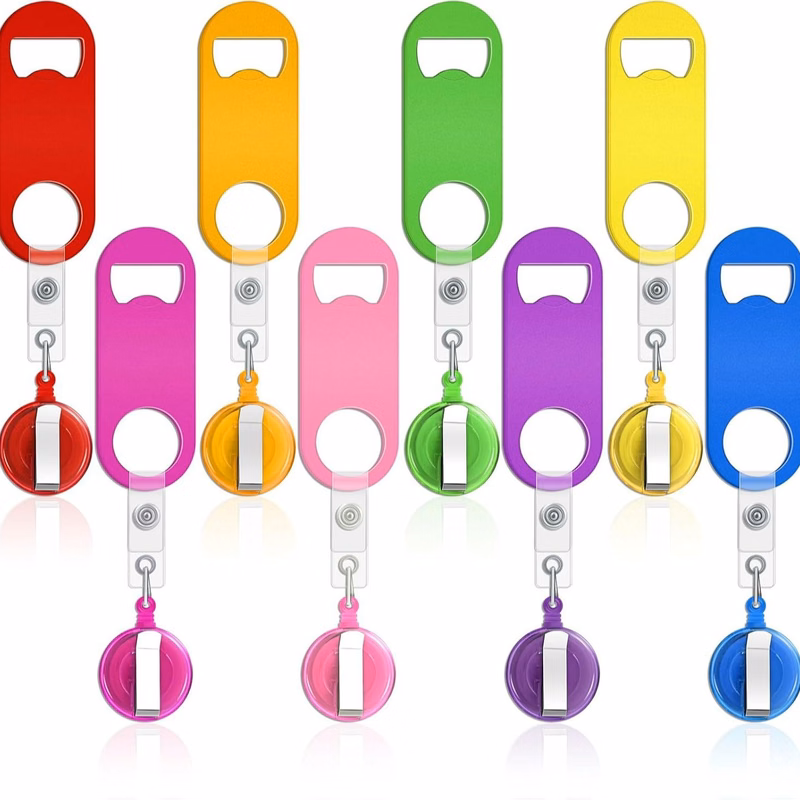 Retractable Flat Bottle Opener With Belt Clip