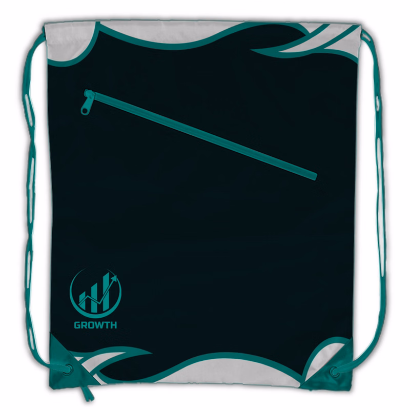 RPET Sublimation Drawstring Bag with Horizontal-Zip Pocket
