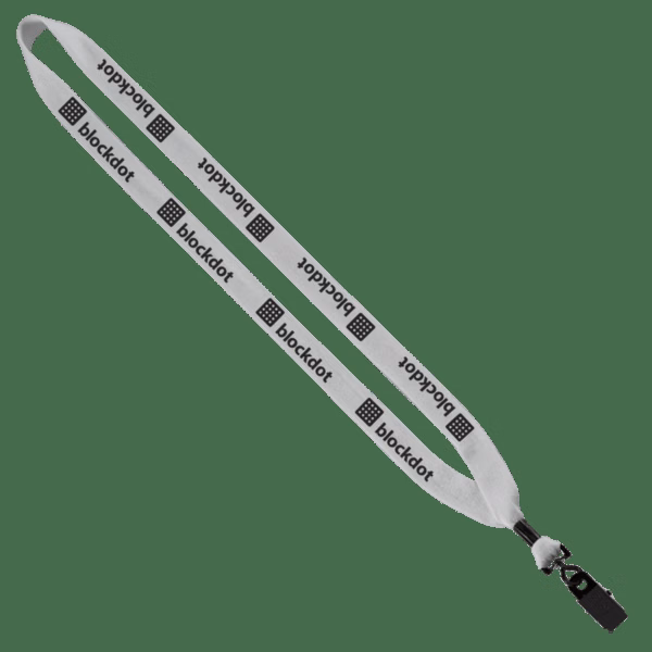 3/4" Cotton Lanyard with Metal Crimp & Bulldog Clip