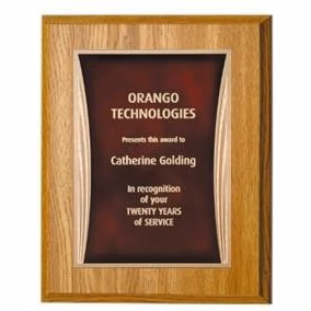7" x 9" Oak Finish Plaque with a Red Showtime Plate