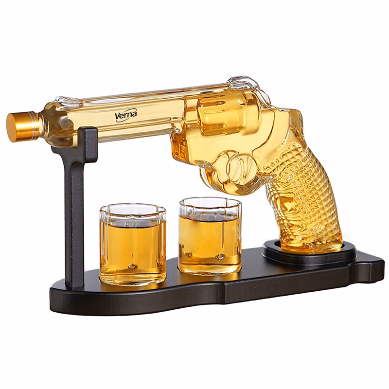 11oz Gun Whiskey Decanter Set w/ Shot Glass