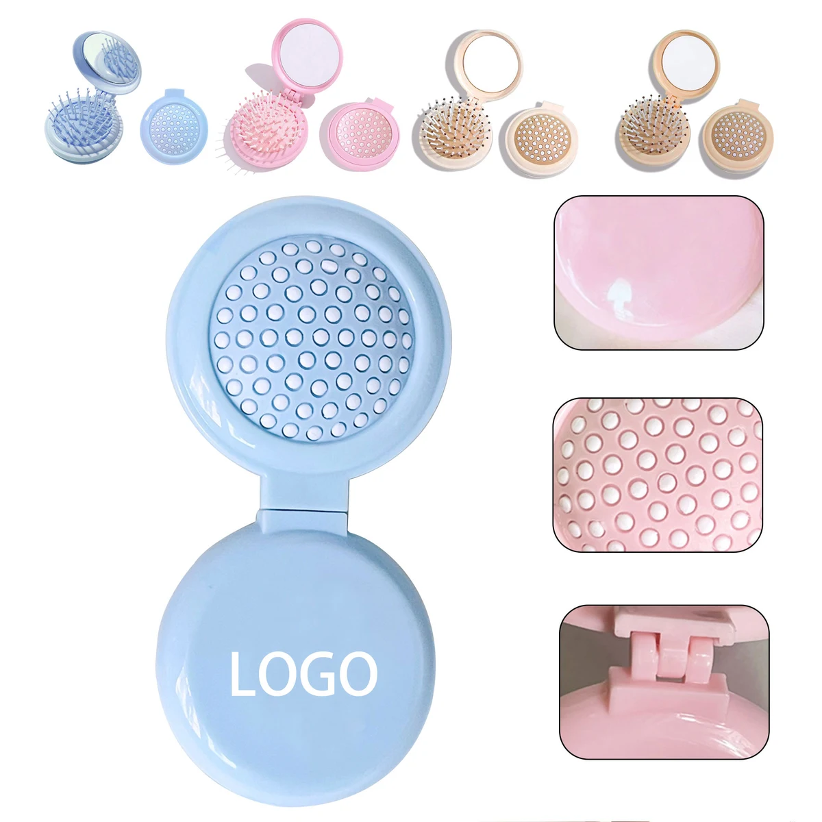 Plastic Foldable Pocket Hair Brush 1